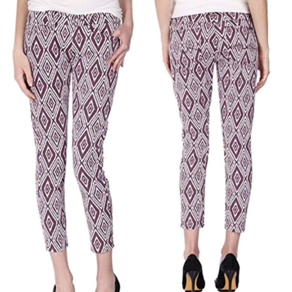 7 For All Mankind Denim - 7 For All Mankind "Cropped Gwenevere" Ankle Skinny Pattern Pant, Women's Size 32